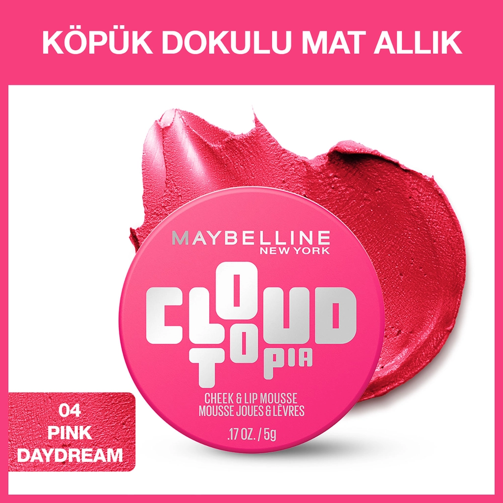 Maybelline New York Cloudtopia Köpük Dokulu Mat Allık 04 Pink Daydream